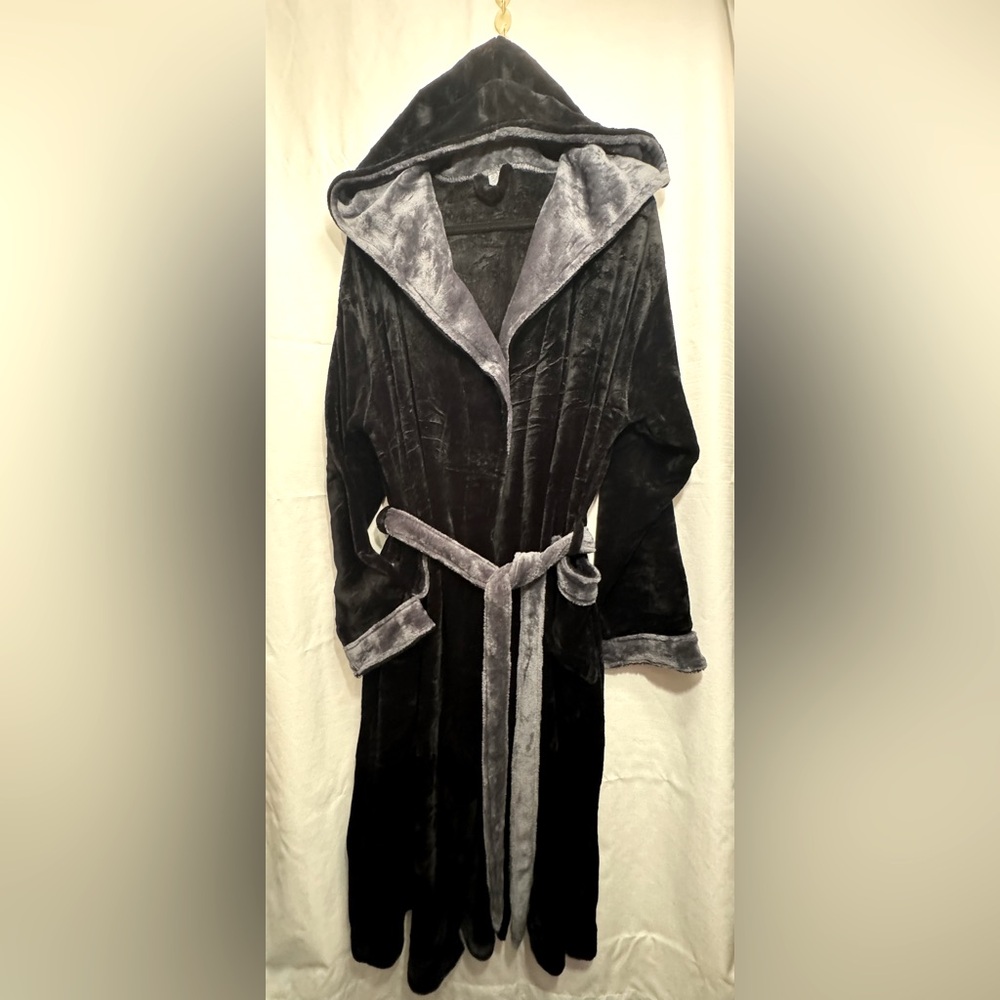 Alexander Del Rossa- Oversized Hooded Gray with Black Trim Size 2X-3X